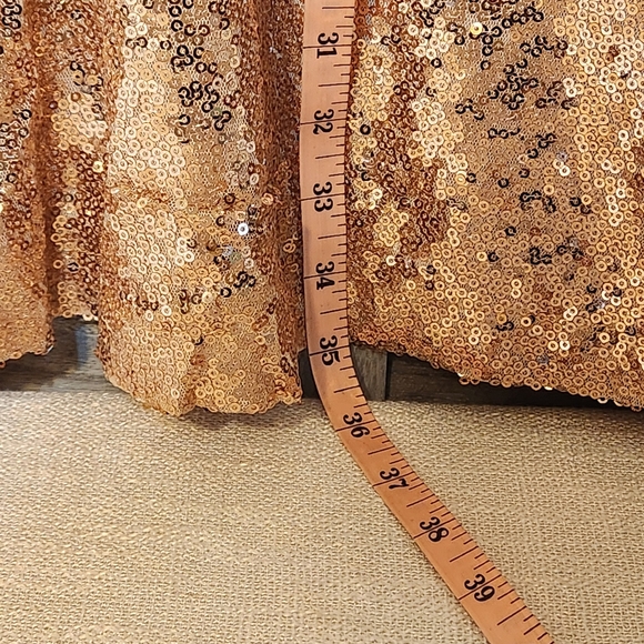 Lulu's Light The Night New Tags Rose Gold Sequin T Shirt Dress Swift Vibe - Picture 10 of 13